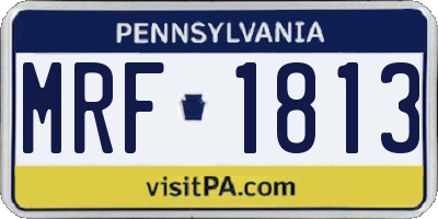 PA license plate MRF1813