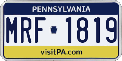 PA license plate MRF1819