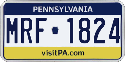 PA license plate MRF1824