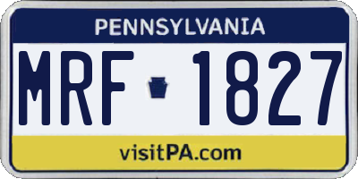 PA license plate MRF1827