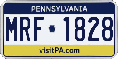 PA license plate MRF1828