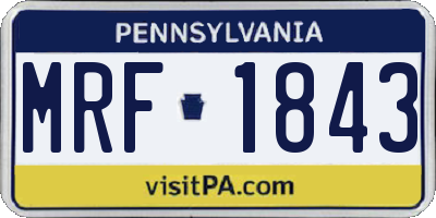 PA license plate MRF1843