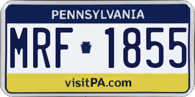 PA license plate MRF1855