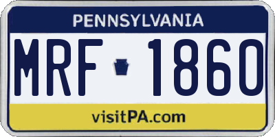 PA license plate MRF1860