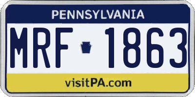 PA license plate MRF1863