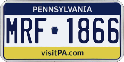 PA license plate MRF1866