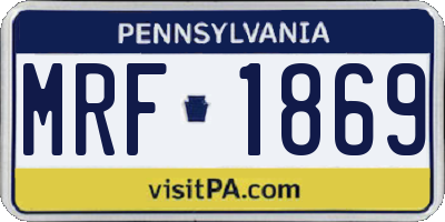 PA license plate MRF1869