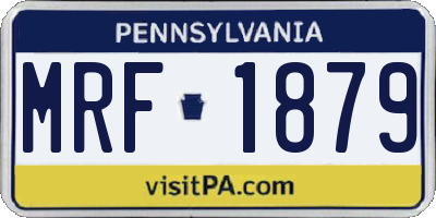 PA license plate MRF1879