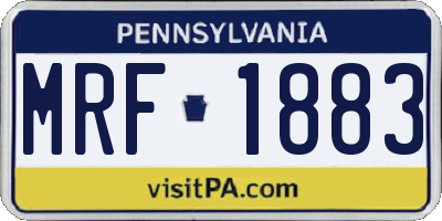 PA license plate MRF1883