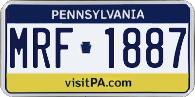 PA license plate MRF1887