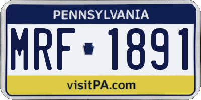 PA license plate MRF1891