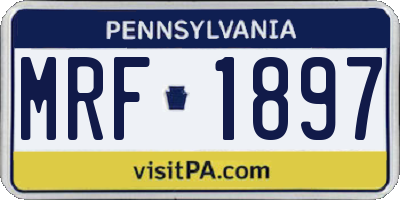 PA license plate MRF1897
