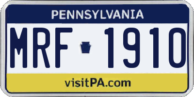 PA license plate MRF1910