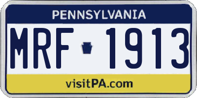 PA license plate MRF1913
