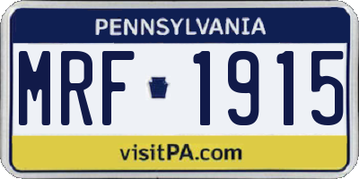 PA license plate MRF1915