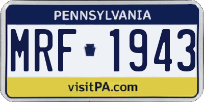 PA license plate MRF1943