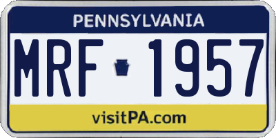 PA license plate MRF1957