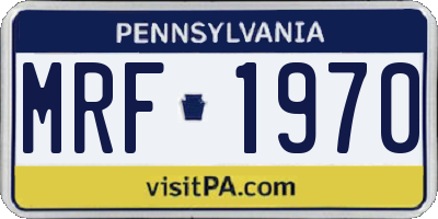 PA license plate MRF1970