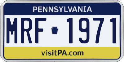 PA license plate MRF1971