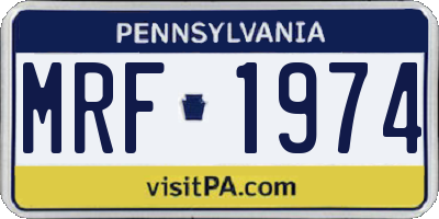 PA license plate MRF1974