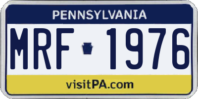 PA license plate MRF1976
