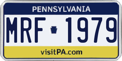 PA license plate MRF1979