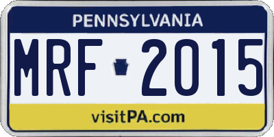 PA license plate MRF2015