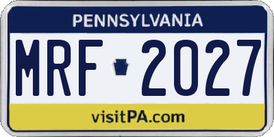 PA license plate MRF2027