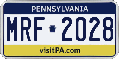 PA license plate MRF2028