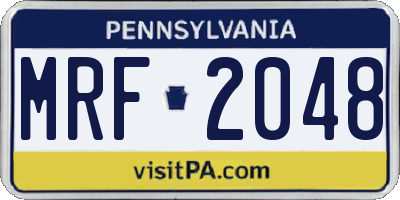 PA license plate MRF2048