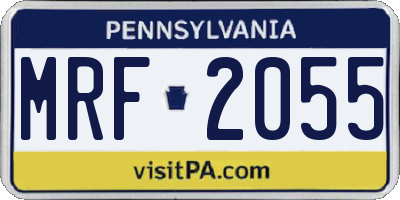 PA license plate MRF2055