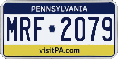 PA license plate MRF2079