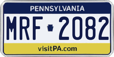 PA license plate MRF2082