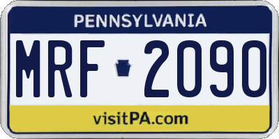 PA license plate MRF2090