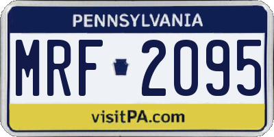 PA license plate MRF2095