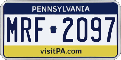 PA license plate MRF2097