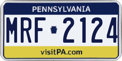 PA license plate MRF2124