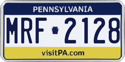 PA license plate MRF2128