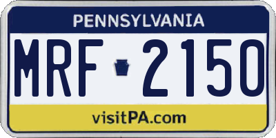 PA license plate MRF2150