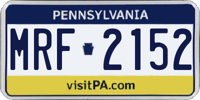 PA license plate MRF2152