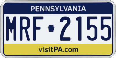 PA license plate MRF2155