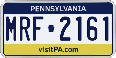 PA license plate MRF2161