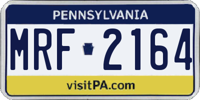 PA license plate MRF2164