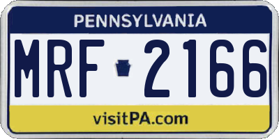 PA license plate MRF2166
