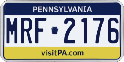 PA license plate MRF2176