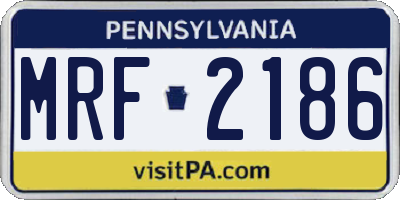PA license plate MRF2186