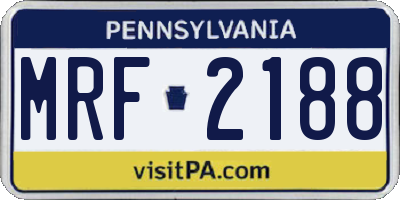PA license plate MRF2188