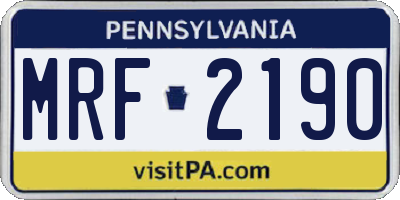 PA license plate MRF2190