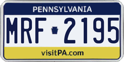 PA license plate MRF2195
