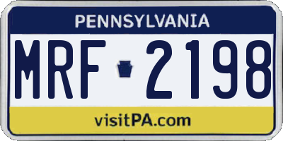 PA license plate MRF2198